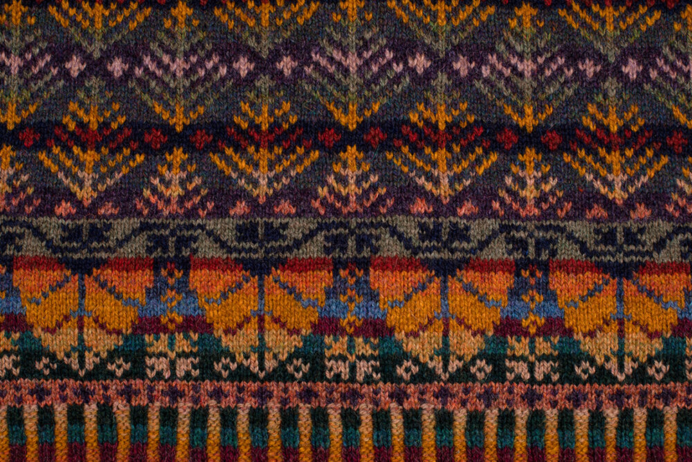 Oregon Autumn patterncard kit design by Alice Starmore in Hebridean 2 Ply yarn