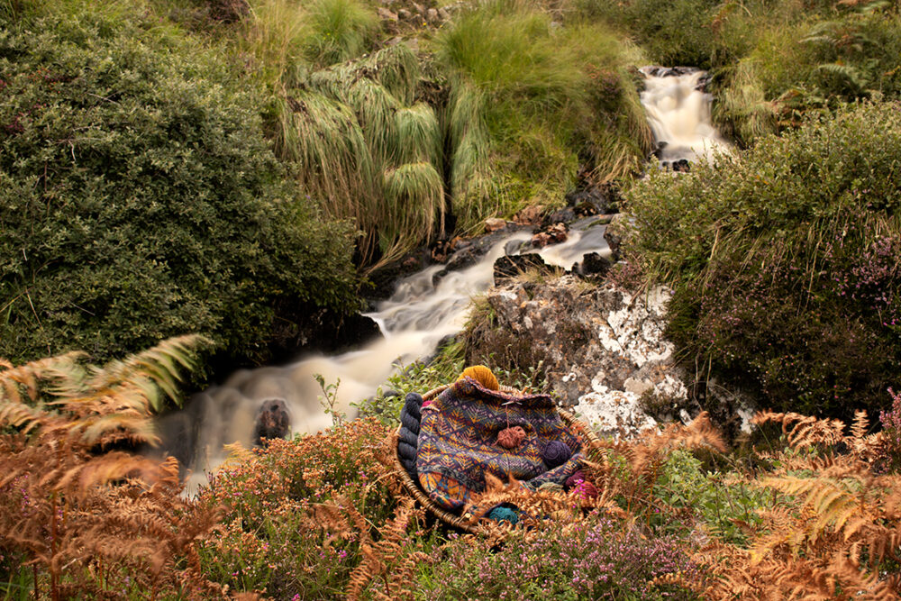 Oregon Autumn patterncard kit design by Alice Starmore in Hebridean 2 Ply yarn