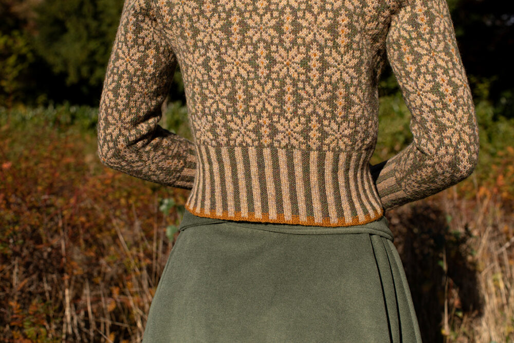 Polaris patterncard kit design by Alice & Jade Starmore in Hebridean 2 Ply yarn