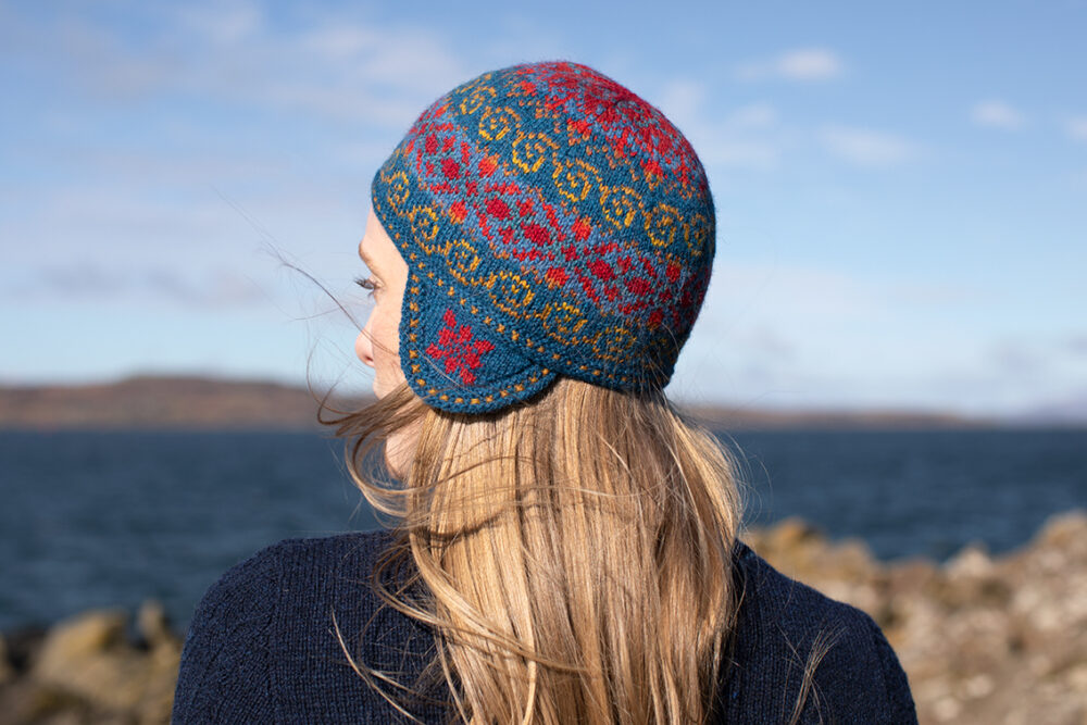 Capillifolium Hat Set patterncard knitwear design by Alice Starmore in pure wool Hebridean 2 Ply hand knitting yarn