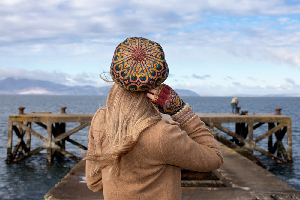 Henry VIII patterncard kit design by Alice Starmore in Hebridean 2 Ply yarn