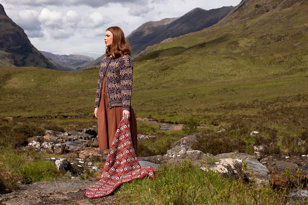 Angels Cardigan patterncard kit design by Jade Starmore in Hebridean 2 Ply yarn