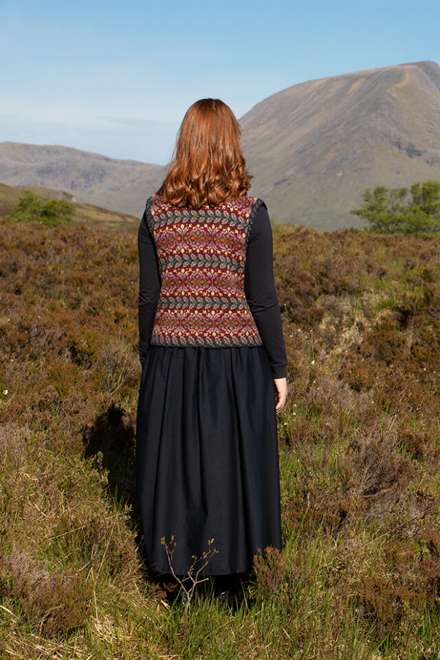 Flora patterncard kit design by Alice Starmore in Hebridean 2 Ply yarn