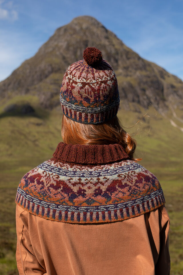 Hawk & Hound patterncard knitwear design by Jade Starmore in pure wool Hebridean 2 Ply hand knitting yarn