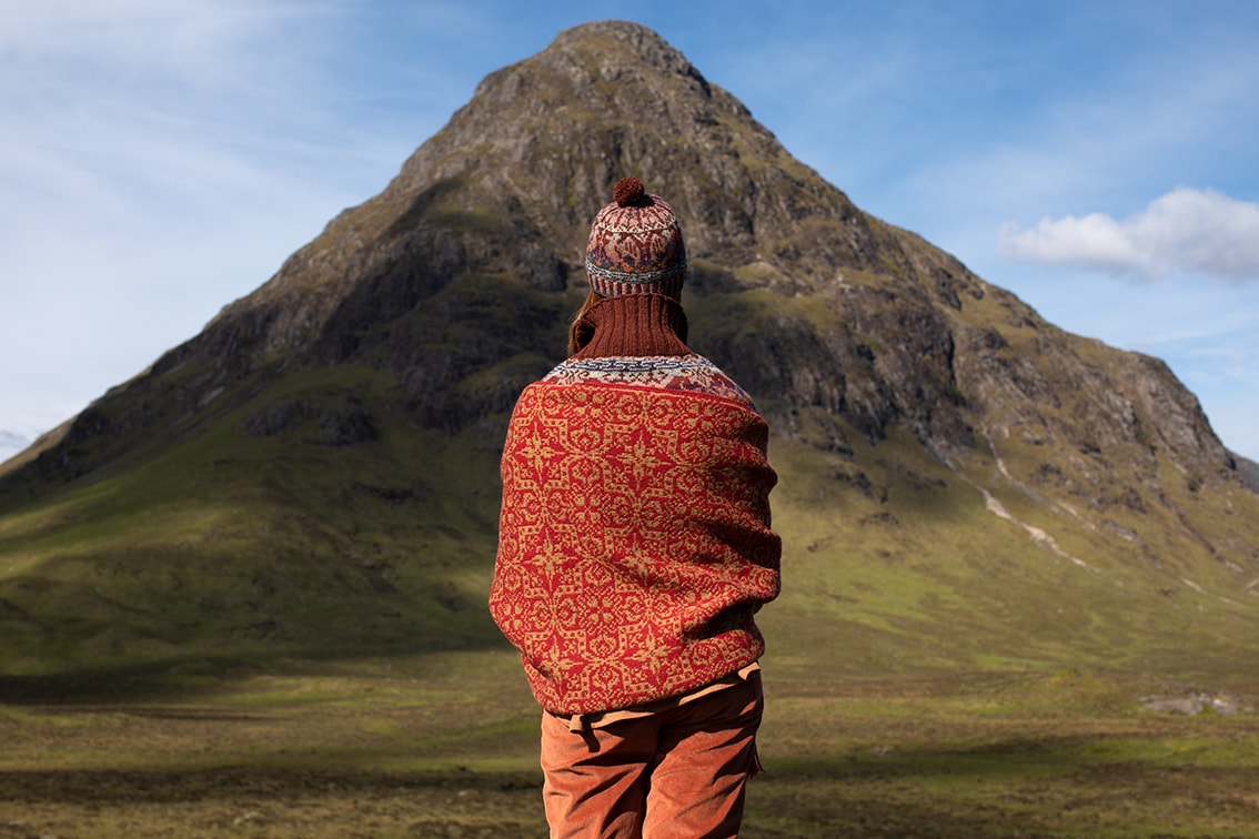 Hawk & Hound patterncard knitwear design by Jade Starmore in pure wool Hebridean 2 Ply hand knitting yarn