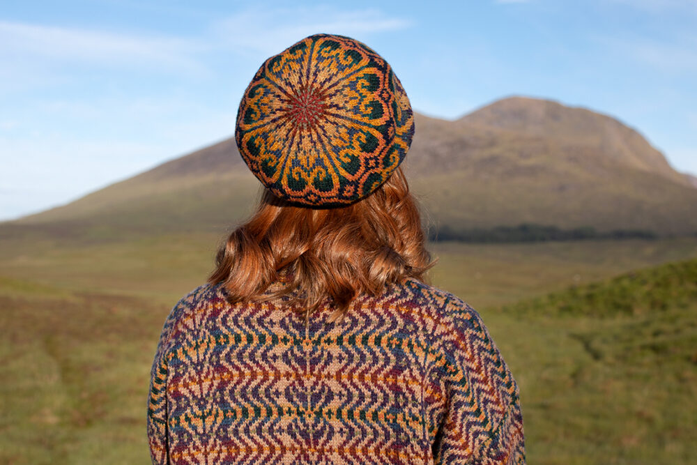 Selkie Pullover patterncard kit design by Alice Starmore in Hebridean 2 Ply yarn