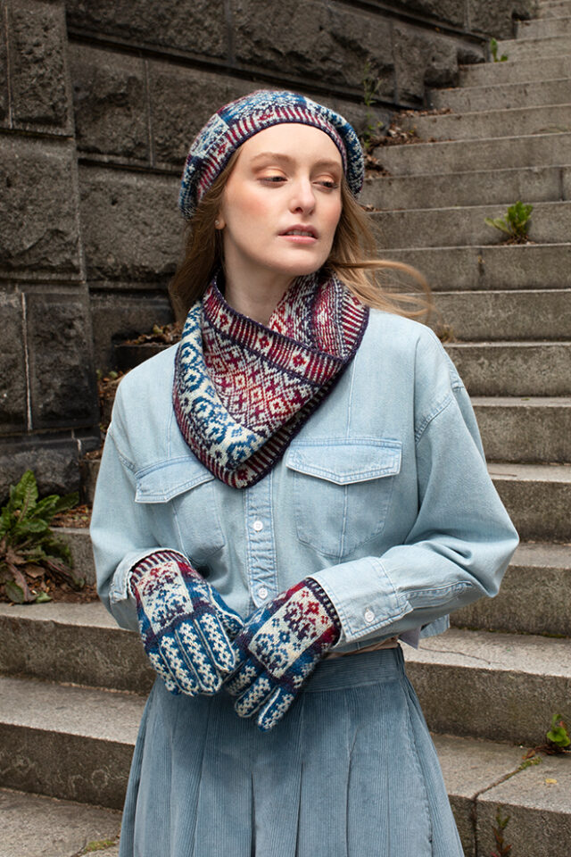 Diamond Jubilee patterncard kit design by Alice Starmore in Hebridean 2 Ply yarn