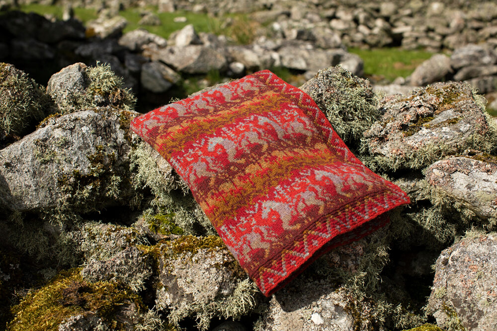 Widdicombe Fair Baby Blanket patterncard kit design by Jade Starmore in Hebridean 2 Ply yarn