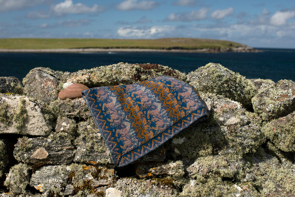 Widdicombe Fair Baby Blanket patterncard kit design by Jade Starmore in Hebridean 2 Ply yarn