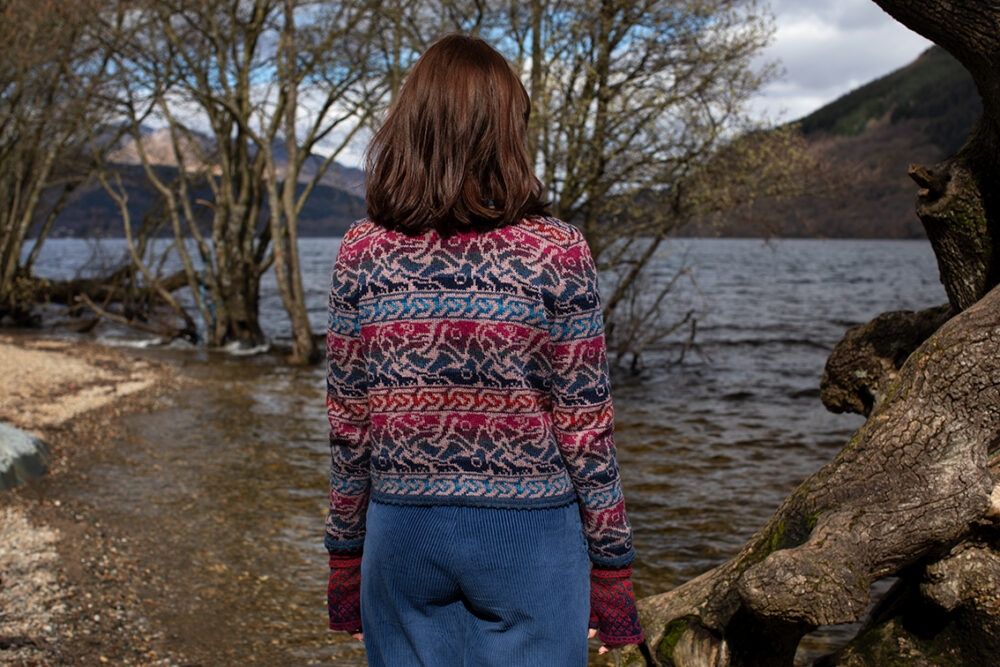 Erin Cardigan patterncard kit design by Alice Starmore in Hebridean 2 Ply yarn