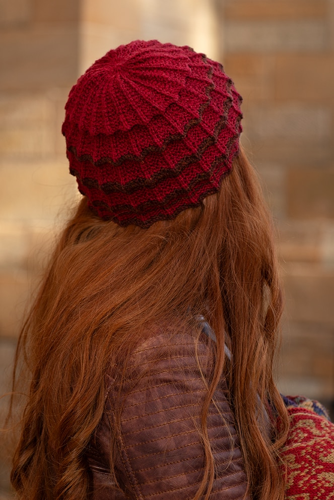 Levenish Hat, Henry VIII gloves and woven wrap by Alice Starmore and Persian Tiles by Jade Starmore