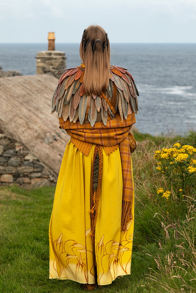 The Raven Capelet patterncard kit design by Alice Starmore from the House of Feathers collection.