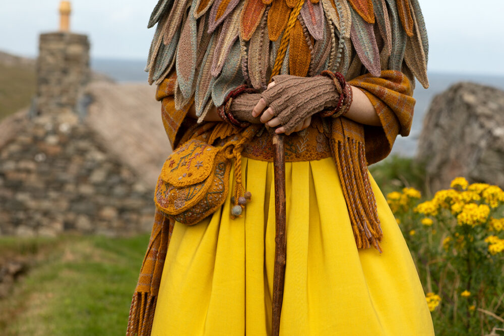 The Raven Capelet patterncard kit design by Alice Starmore from the House of Feathers collection.
