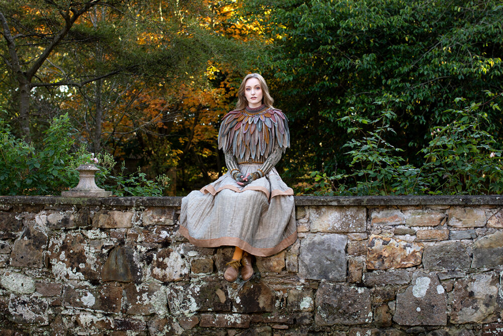The Raven Capelet patterncard kit design by Alice Starmore from the House of Feathers collection.
