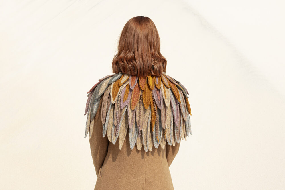 The Raven Capelet patterncard kit design by Alice Starmore from the House of Feathers collection.