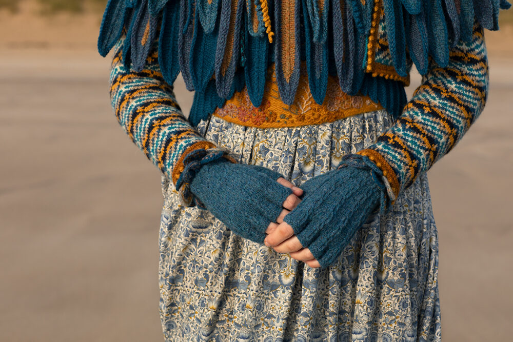 The Raven Capelet patterncard kit design by Alice Starmore from the House of Feathers collection.