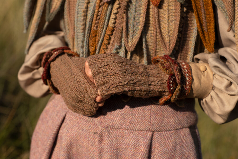 The Raven Capelet patterncard kit design by Alice Starmore from the House of Feathers collection.