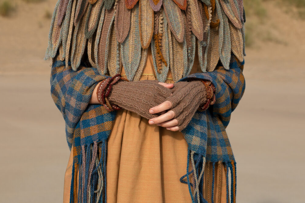 The Raven Capelet patterncard kit design by Alice Starmore from the House of Feathers collection.