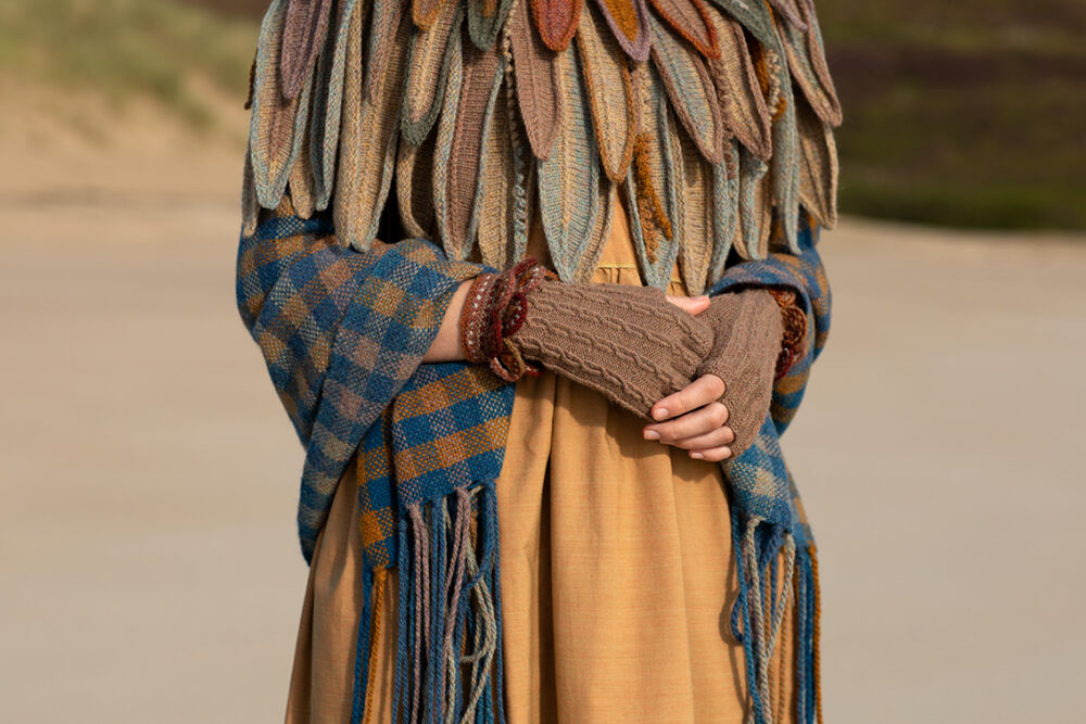 The Raven Capelet patterncard kit design by Alice Starmore from the House of Feathers collection.