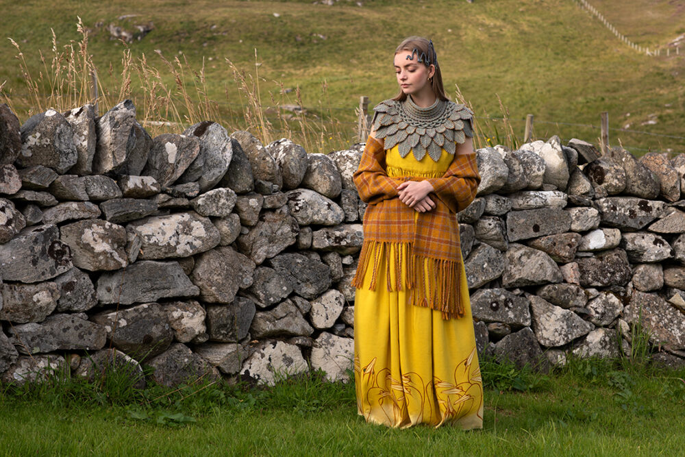 Eagle Collar patterncard kits and Breacan Wrap from Woven Design Plans by Alice Starmore in Hebridean 2 Ply