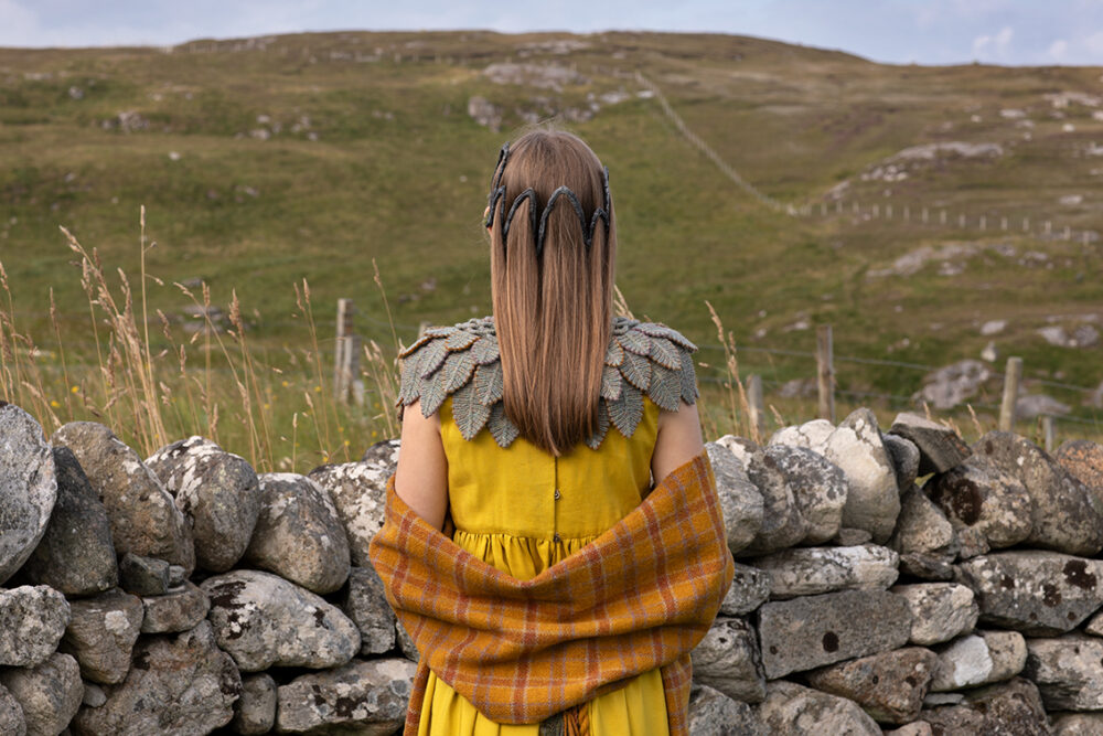 Eagle Collar patterncard kits and Breacan Wrap from Woven Design Plans by Alice Starmore in Hebridean 2 Ply