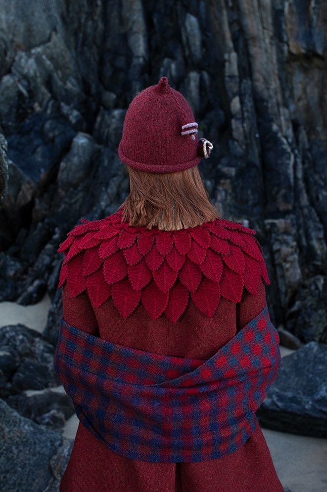 Eagle Collar, Ruabhal and Oiseabhal patterncard kit designs and Hat from Creative Course 1 by Alice Starmore in Hebridean 2 Ply