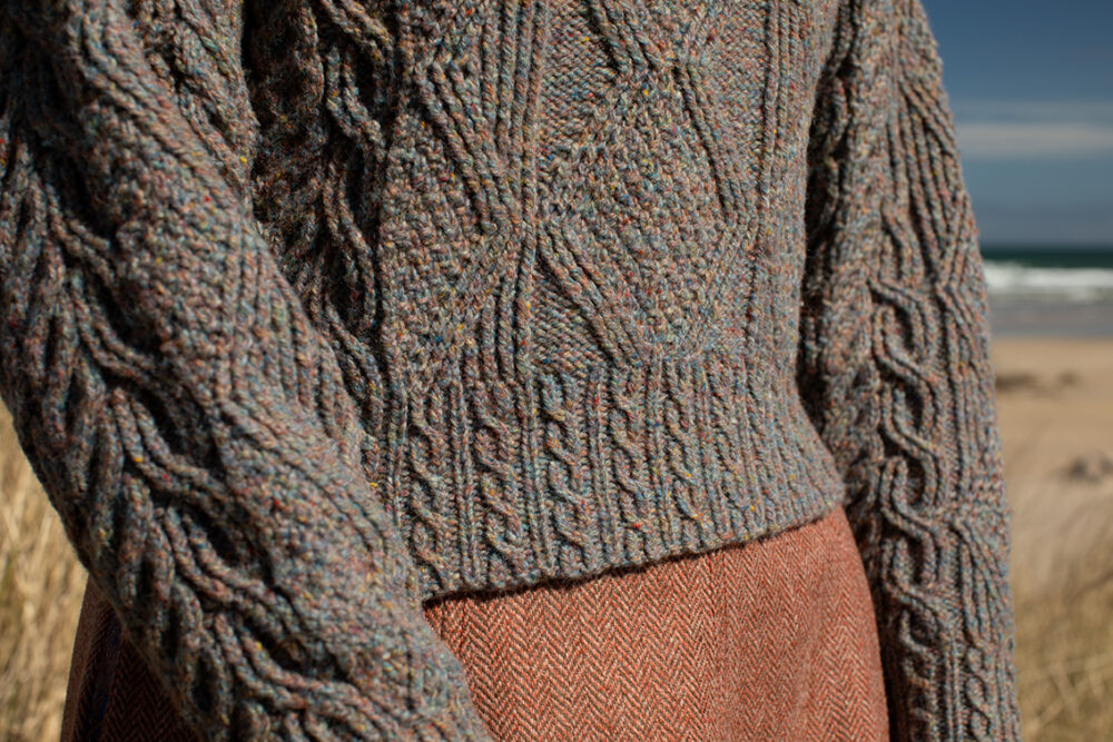 Inishmore and Marina Hat Set hand knitwear patterncard kits in Alice Starmore Hebridean pure British wool hand knitting yarn