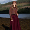 The Loch Lomond Cardigan by Jade Starmore and the Briodag Hat Set by Alice Starmore, hand knitwear design patterncard kits in Hebridean 2 Ply