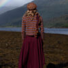 The Loch Lomond Cardigan by Jade Starmore and the Briodag Hat Set by Alice Starmore, hand knitwear design patterncard kits in Hebridean 2 Ply