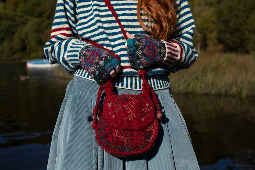 The Breton pullover and Marina Hat Set patterncard kit designs by Alice Starmore in Hebridean 2 Ply
