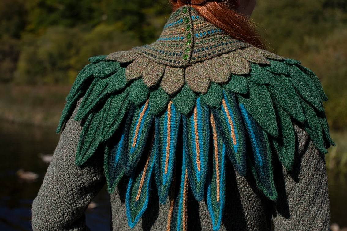 The Lapwing Collar and Staran Pullover by Alice Starmore, hand knitwear design patterncard kits in Hebridean 2 & 3 Ply