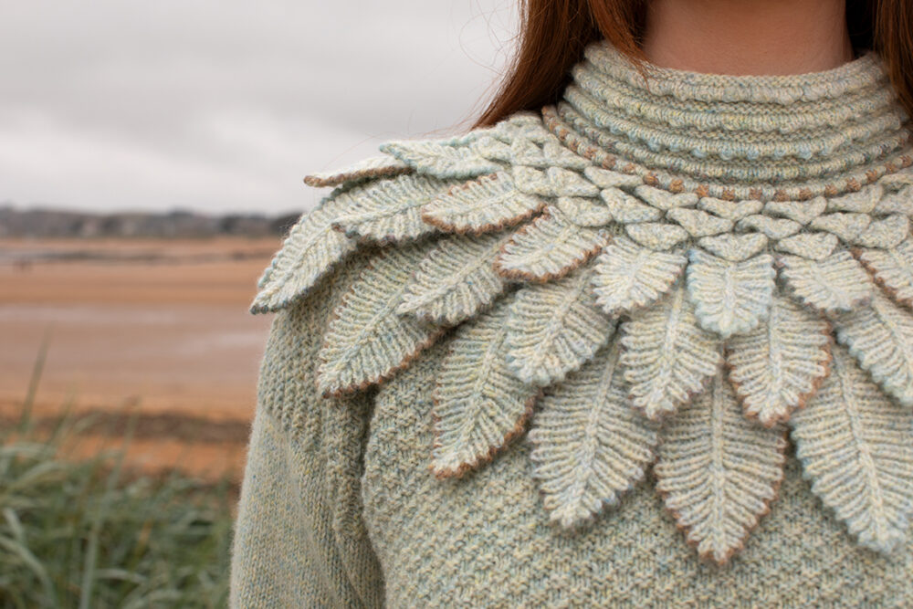 The Scarborough pullover and Eagle Collar by Alice Starmore in Hebridean 2 & 3 Ply