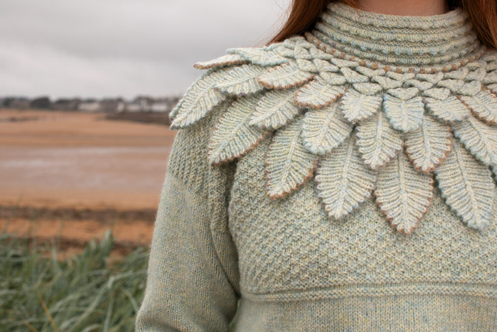 The Scarborough pullover and Eagle Collar by Alice Starmore in Hebridean 2 & 3 Ply