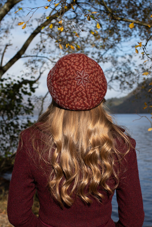 Casseopia Hat Set patterncard kit design by Alice Starmore in Hebridean 2 Ply yarn