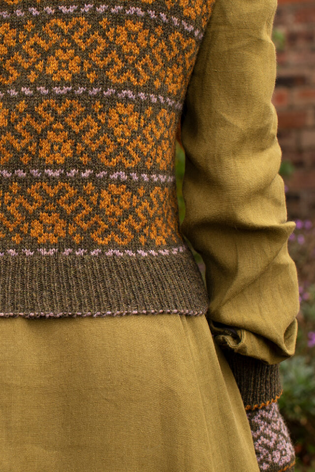 Cassiopiea Hat Set and Vest patterncard kit designs by Alice Starmore in Hebridean 2 Ply yarn