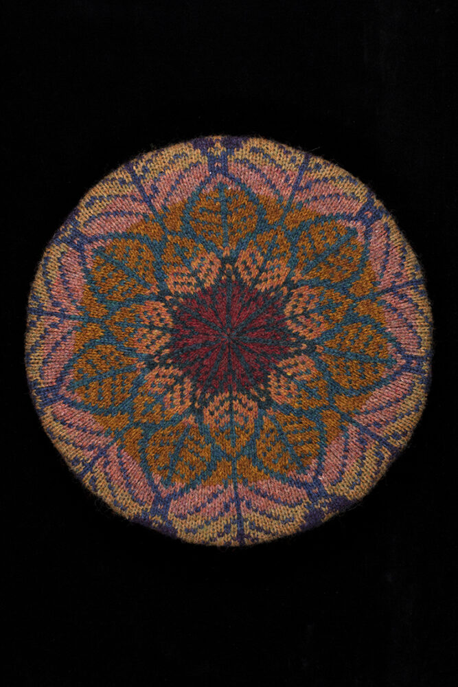 Greeta Hat Set patterncard kit design by Alice Starmore in Hebridean 2 Ply yarn