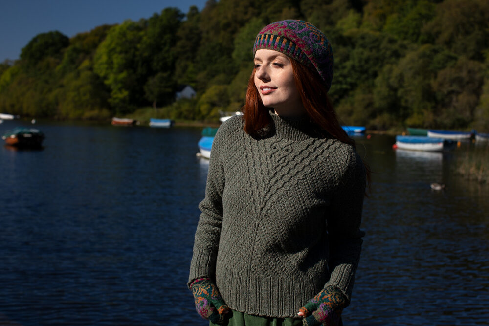 Staran patterncard kit design by Alice Starmore in Hebridean 3 Ply yarn