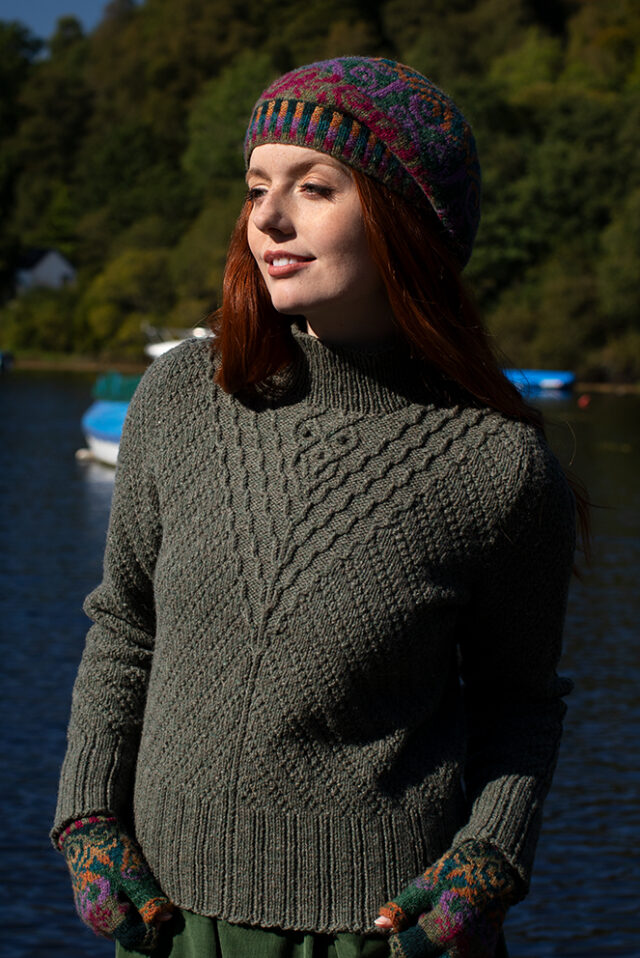 Staran patterncard kit design by Alice Starmore in Hebridean 3 Ply yarn