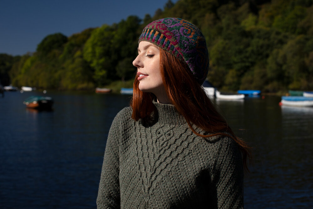 Staran patterncard kit design by Alice Starmore in Hebridean 3 Ply yarn