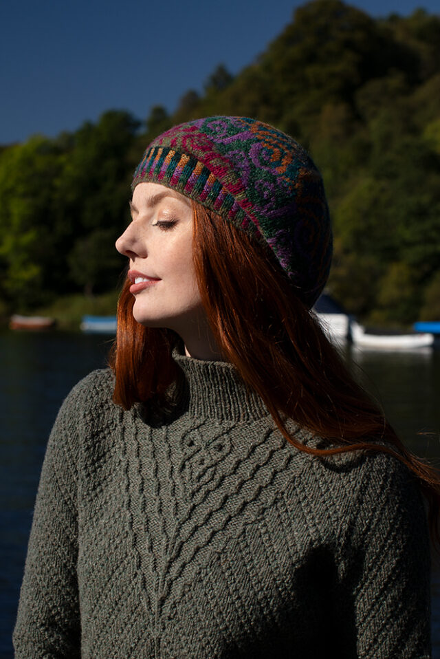 Staran patterncard kit design by Alice Starmore in Hebridean 3 Ply yarn