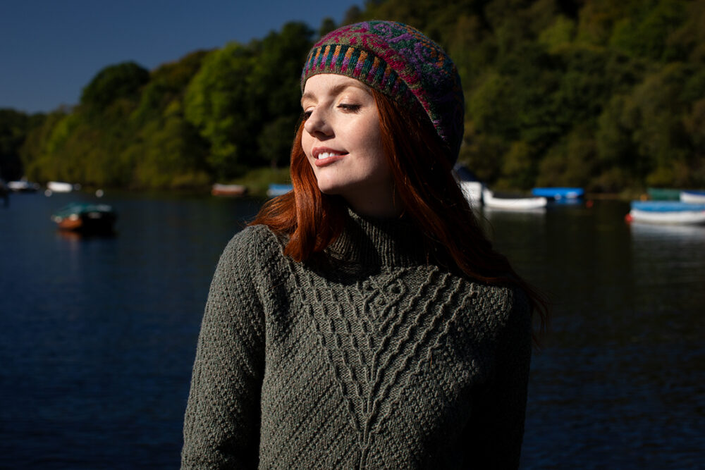Staran patterncard kit design by Alice Starmore in Hebridean 3 Ply yarn