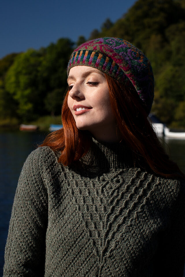 Staran patterncard kit design by Alice Starmore in Hebridean 3 Ply yarn