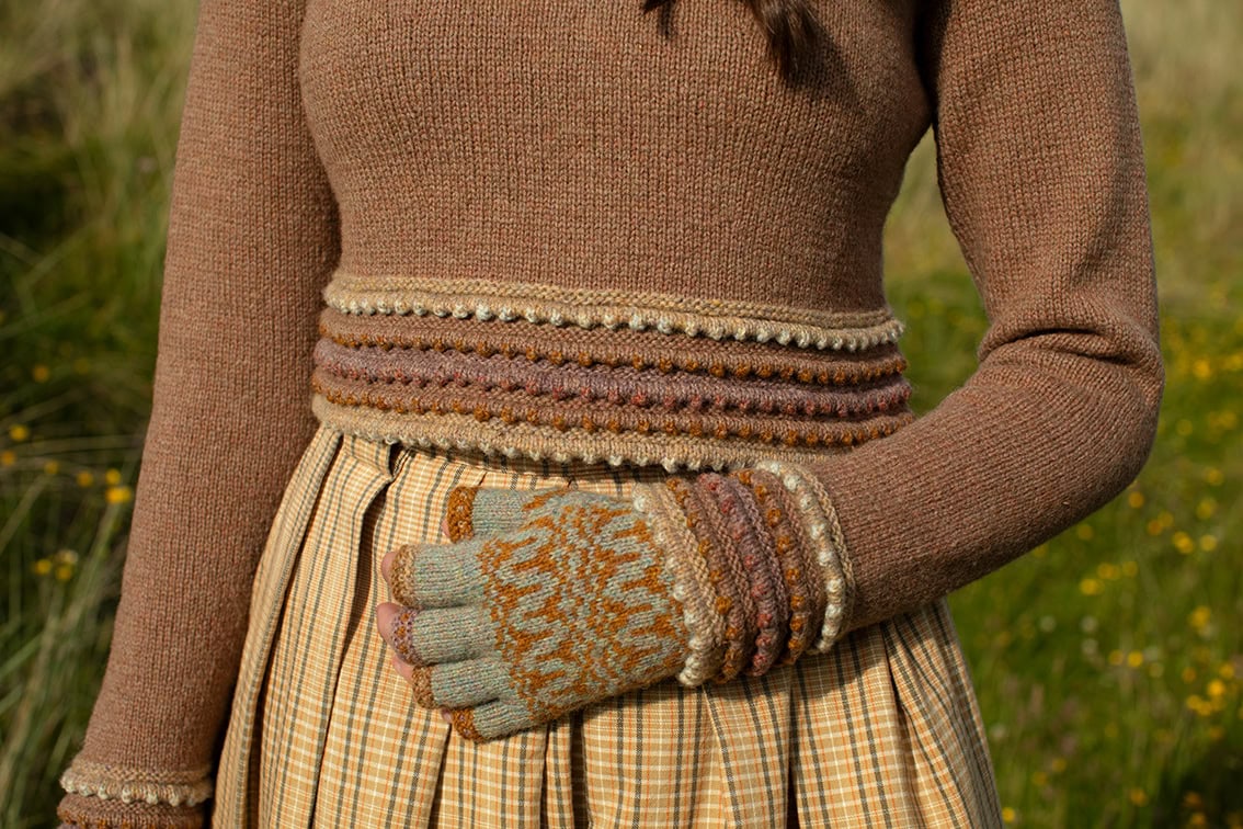 The Otter pullover and Hirta Hat Set patterncard kit designs by Alice and Jade Starmore in Hebridean 2 Ply The Otter pullover and Hirta Hat Set patterncard kit designs by Alice and Jade Starmore in Hebridean 2 Ply