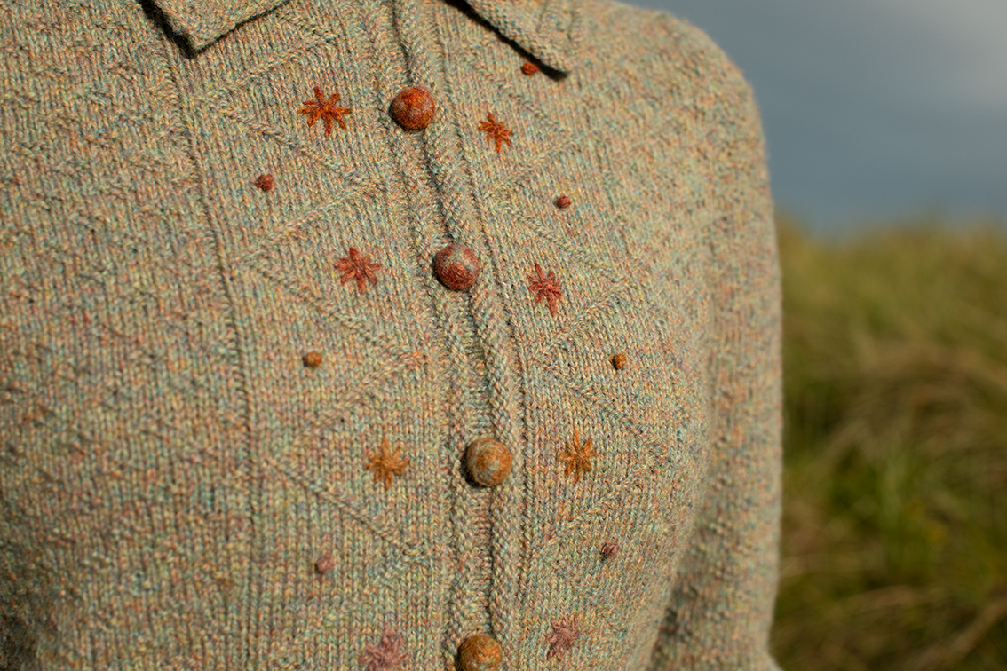 The Mountain Hare Jacket and Hat patterncard kit design by Alice Starmore in Hebridean 2 Ply The Mountain Hare Jacket and Hat patterncard kit design by Alice Starmore in Hebridean 2 Ply