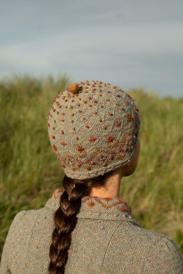The Mountain Hare Jacket and Hat patterncard kit design by Alice Starmore in Hebridean 2 Ply
