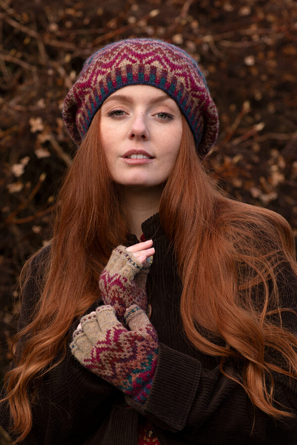 Emperor Hat Set patterncard kit design by Alice Starmore in Hebridean 2 Ply yarn