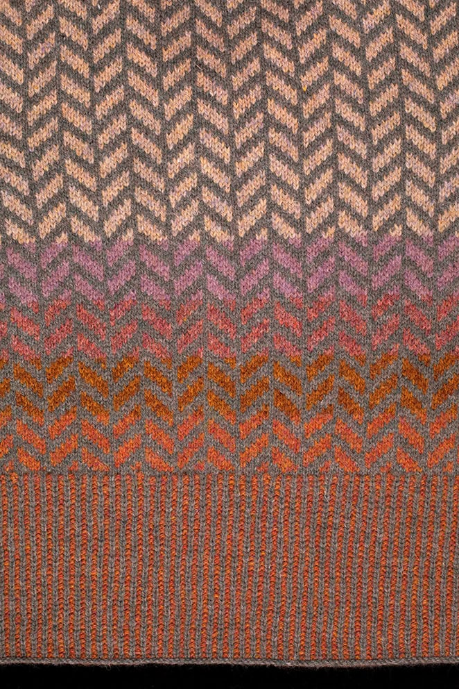 The Heroine Collection hand knitwear design by Alice Starmore, made in Hebridean 2 & 3 Ply for Virtual Yarns