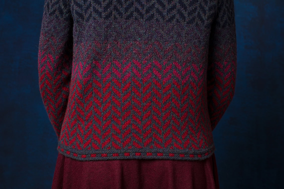 Gleann Beag Cardigan and Damselfly Hat Set designs by Alice Starmore in Hebridean 2 Ply